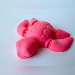 3D printed flexi Pink Turtle Shaped